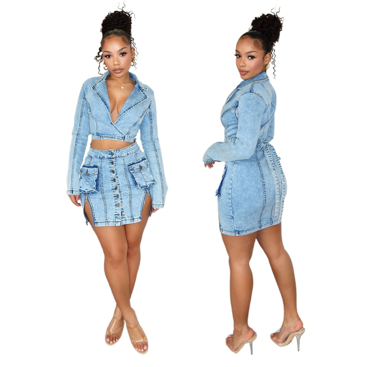 Denim Skirt Set