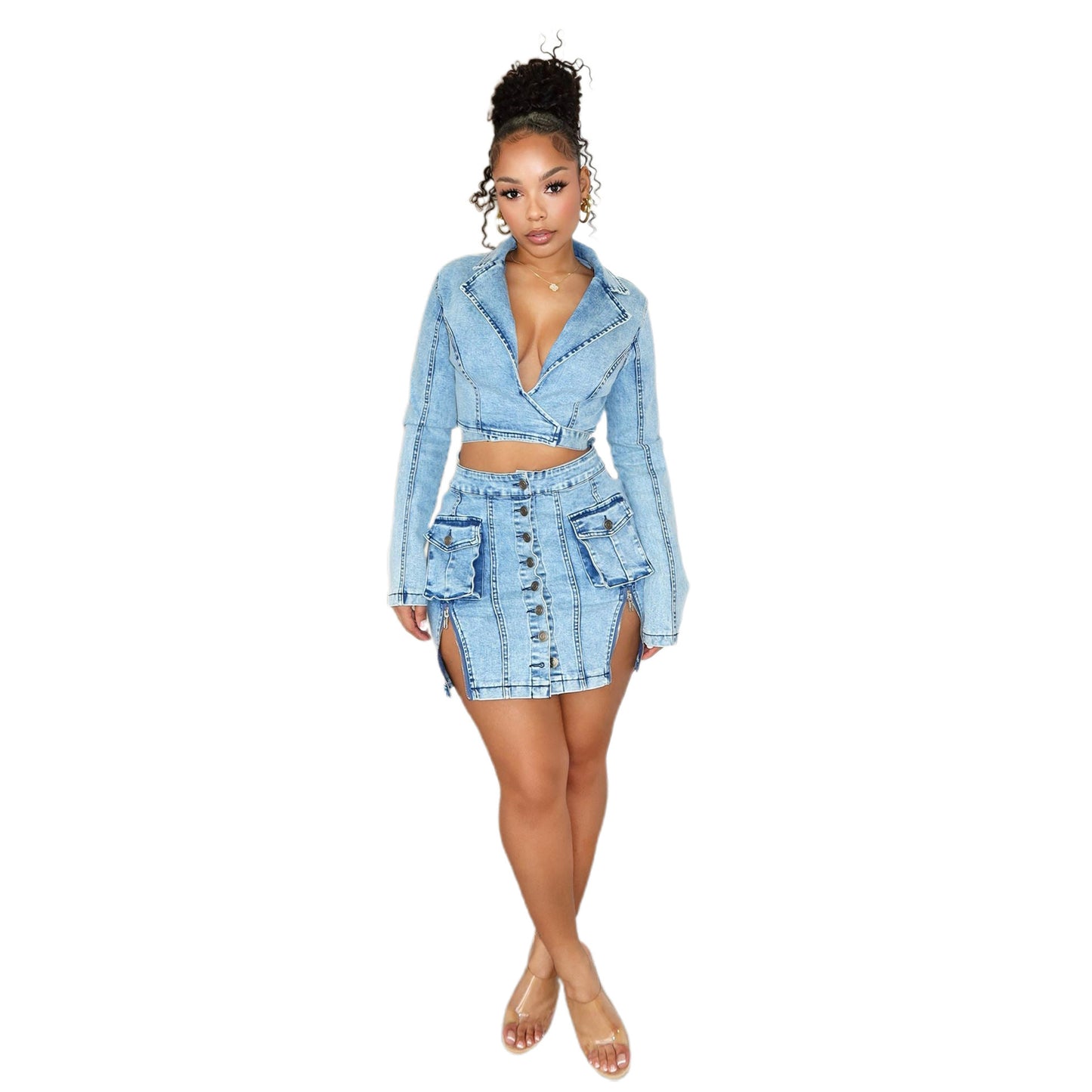 Denim Skirt Set