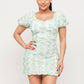 Mesh Inside Lining Flower Detail Mini Dress
