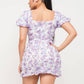 Mesh Inside Lining Flower Detail Mini Dress
