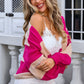 Angel Wings Striped Open Front Dropped Shoulder Cardigan