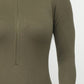 Front Zipper Mock Neck Open Thumb Long Sleeve Jumpsuit