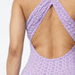 Honeycomb Jacquard Sleeveless Cross Back Romper