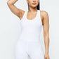 Honeycomb Jacquard Sleeveless Cross Back Romper