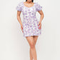 Mesh Inside Lining Flower Detail Mini Dress