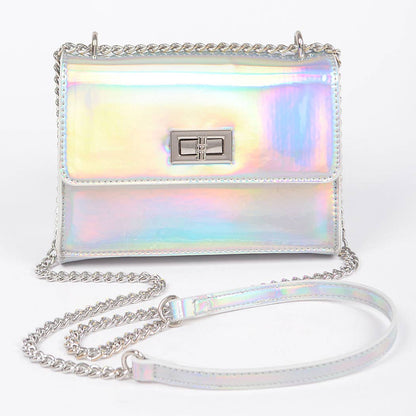 Mirror Metallic Flap Crossbody Bag