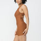Honeycomb Jacquard Sleeveless Cross Back Romper