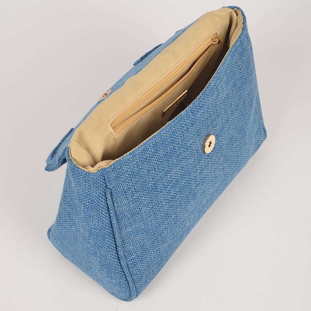 Linen Single Handle Crossbody Clutch