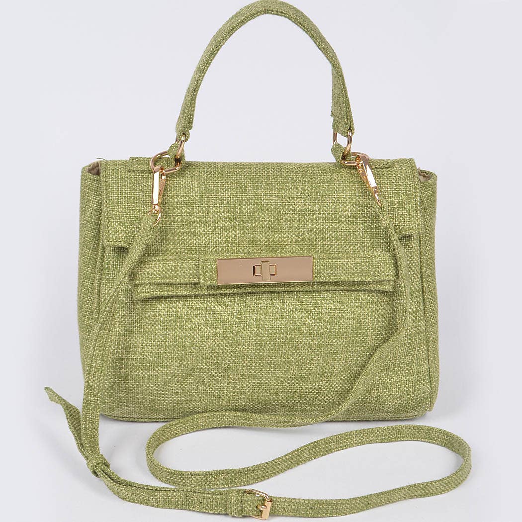Linen Single Handle Crossbody Clutch