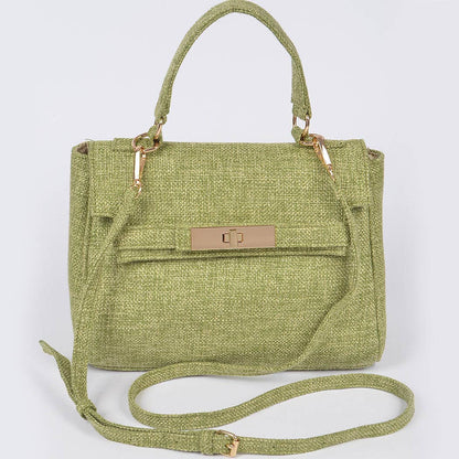 Linen Single Handle Crossbody Clutch