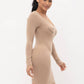 Screen Print Long Sleeve Bodycon Dress