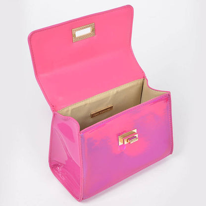 Mirror Metallic Flap Crossbody Bag