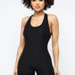 Honeycomb Jacquard Sleeveless Cross Back Romper
