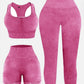 3 Piece Washed Square Neck Wide Strap Active Set