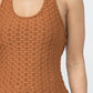 Honeycomb Jacquard Sleeveless Cross Back Romper