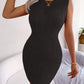 Cable-Knit Round Neck Sleeveless Sweater Dress