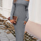 Off-Shoulder Long Sleeve Wrap Dress