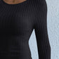 Backless Round Neck Long Sleeve Sweater Dress