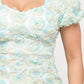 Mesh Inside Lining Flower Detail Mini Dress