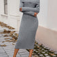 Off-Shoulder Long Sleeve Wrap Dress