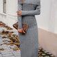 Off-Shoulder Long Sleeve Wrap Dress