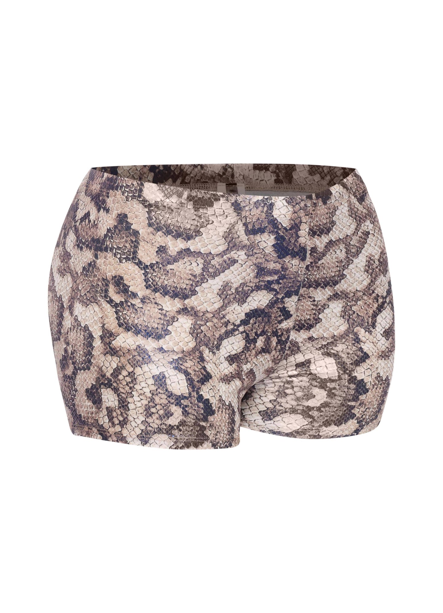 Foiled animal printed highwaisted shorts