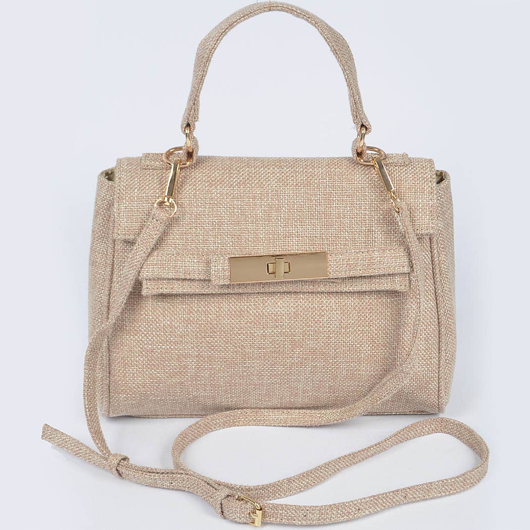 Linen Single Handle Crossbody Clutch