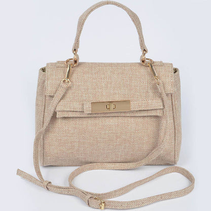 Linen Single Handle Crossbody Clutch