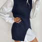 Perfee Slit Hem Sweater Vest Dress