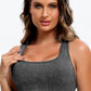 3 Piece Washed Square Neck Wide Strap Active Set