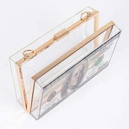 Money Printed Transparent Hard Case Bag