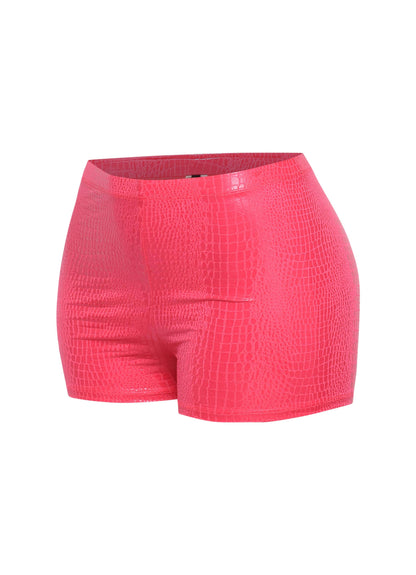 Foiled animal printed highwaisted shorts