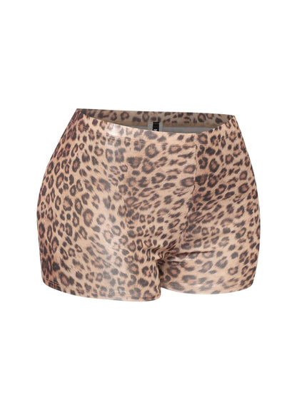 Foiled animal printed highwaisted shorts