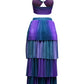 Strap halter top & layered skirt set