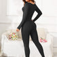 Scoop Neck Long Sleeve Active Jumpsuit