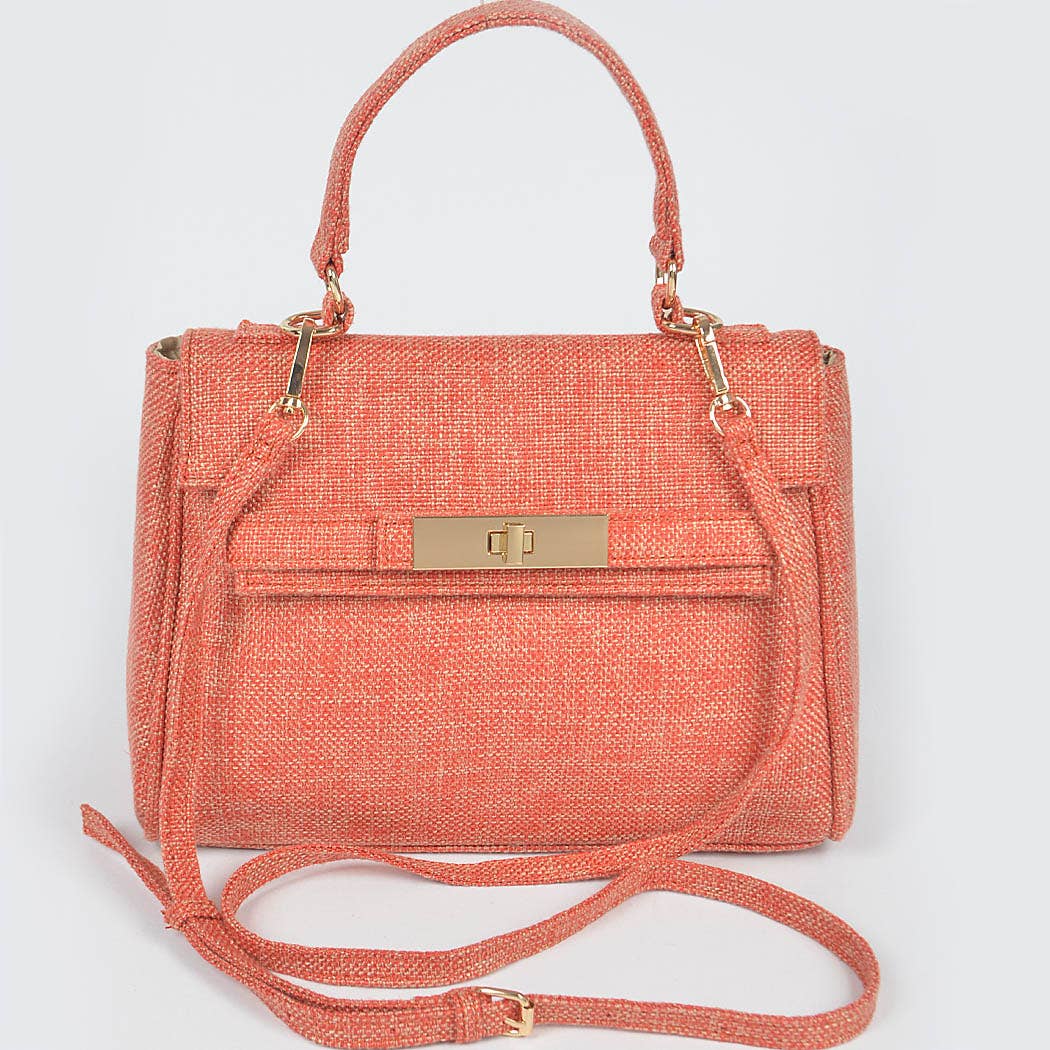 Linen Single Handle Crossbody Clutch