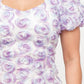 Mesh Inside Lining Flower Detail Mini Dress