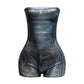 Foiled tube romper with denim bodyprint