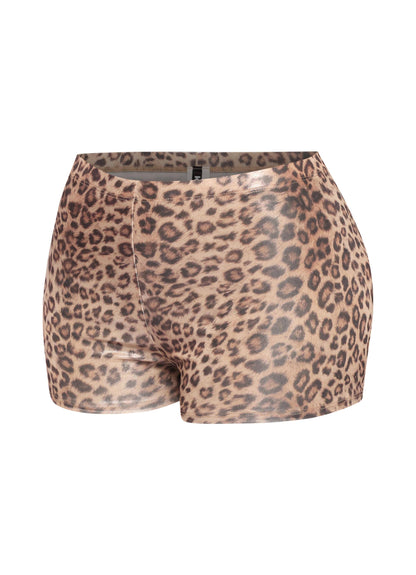 Foiled animal printed highwaisted shorts