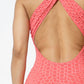 Honeycomb Jacquard Sleeveless Cross Back Romper