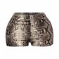 Foiled animal printed highwaisted shorts