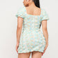 Mesh Inside Lining Flower Detail Mini Dress