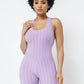 Honeycomb Jacquard Sleeveless Cross Back Romper