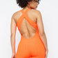 Honeycomb Jacquard Sleeveless Cross Back Romper