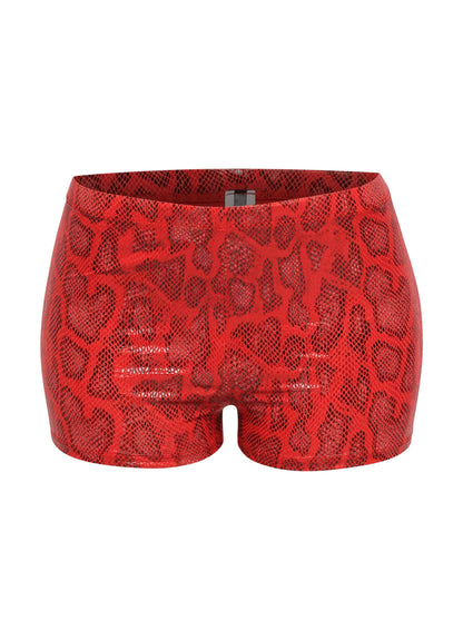 Foiled animal printed highwaisted shorts
