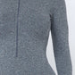 Front Zipper Mock Neck Open Thumb Long Sleeve Jumpsuit