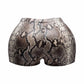 Foiled animal printed highwaisted shorts
