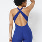 Honeycomb Jacquard Sleeveless Cross Back Romper
