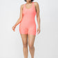 Honeycomb Jacquard Sleeveless Cross Back Romper