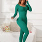 Scoop Neck Long Sleeve Active Jumpsuit